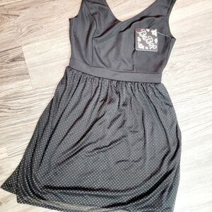 Bebop Black knee length strapless dress Small Wild tank style zip-up lined comfy